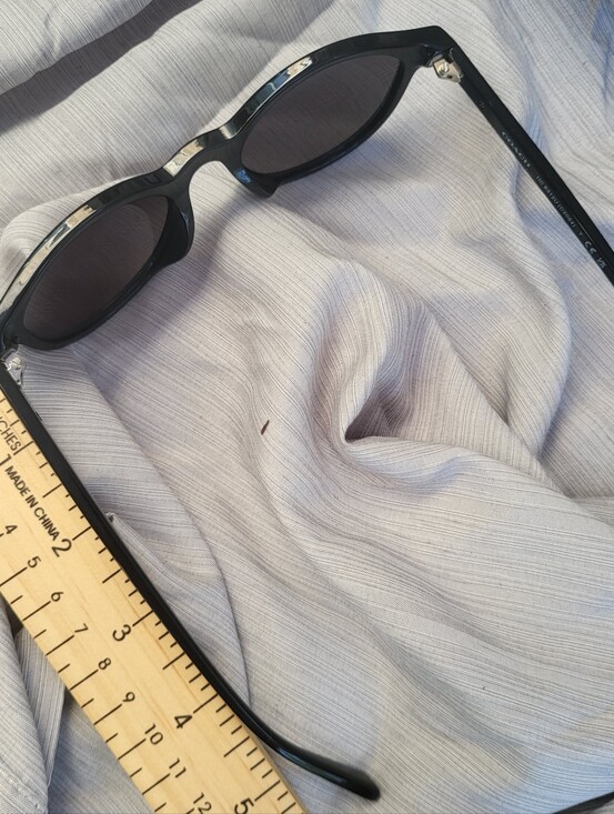 Coach Glossy Black Round Frame Sunglasses with Smoke Lenses